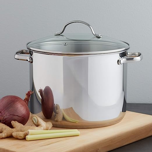 Olla de Acero Inoxidable con Tapa de Vidrio 8 Litros