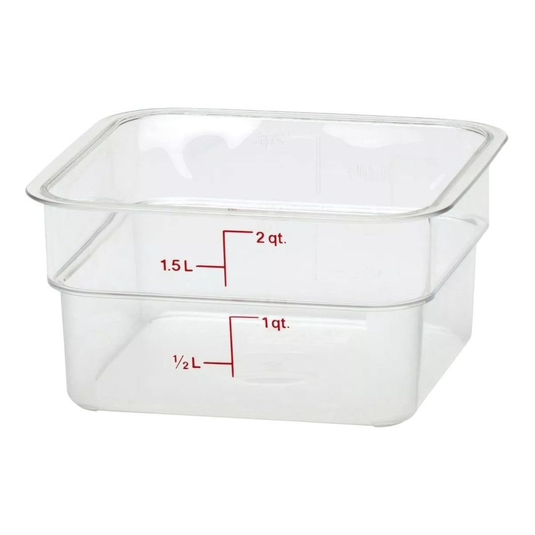 4 Contenedor Policarbonato Cuadrado Con Tapa Verde 2L