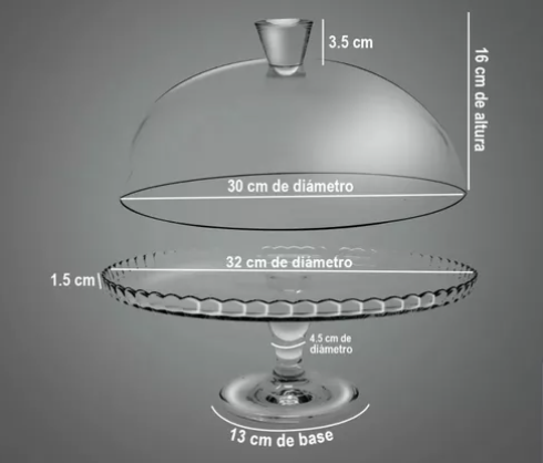 BASE PARA PASTEL PASABAHCE ENJOY 32 CM VIDRIO