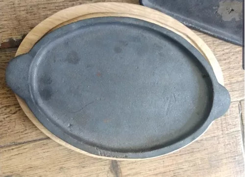 5 Platos Comal Hierro Fundido Para 1 Kg De.carne