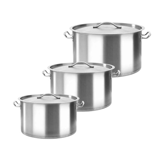 Juego 3 Cacerolas de Acero Inoxidable Inducción 52cm, 48cm, 44cm