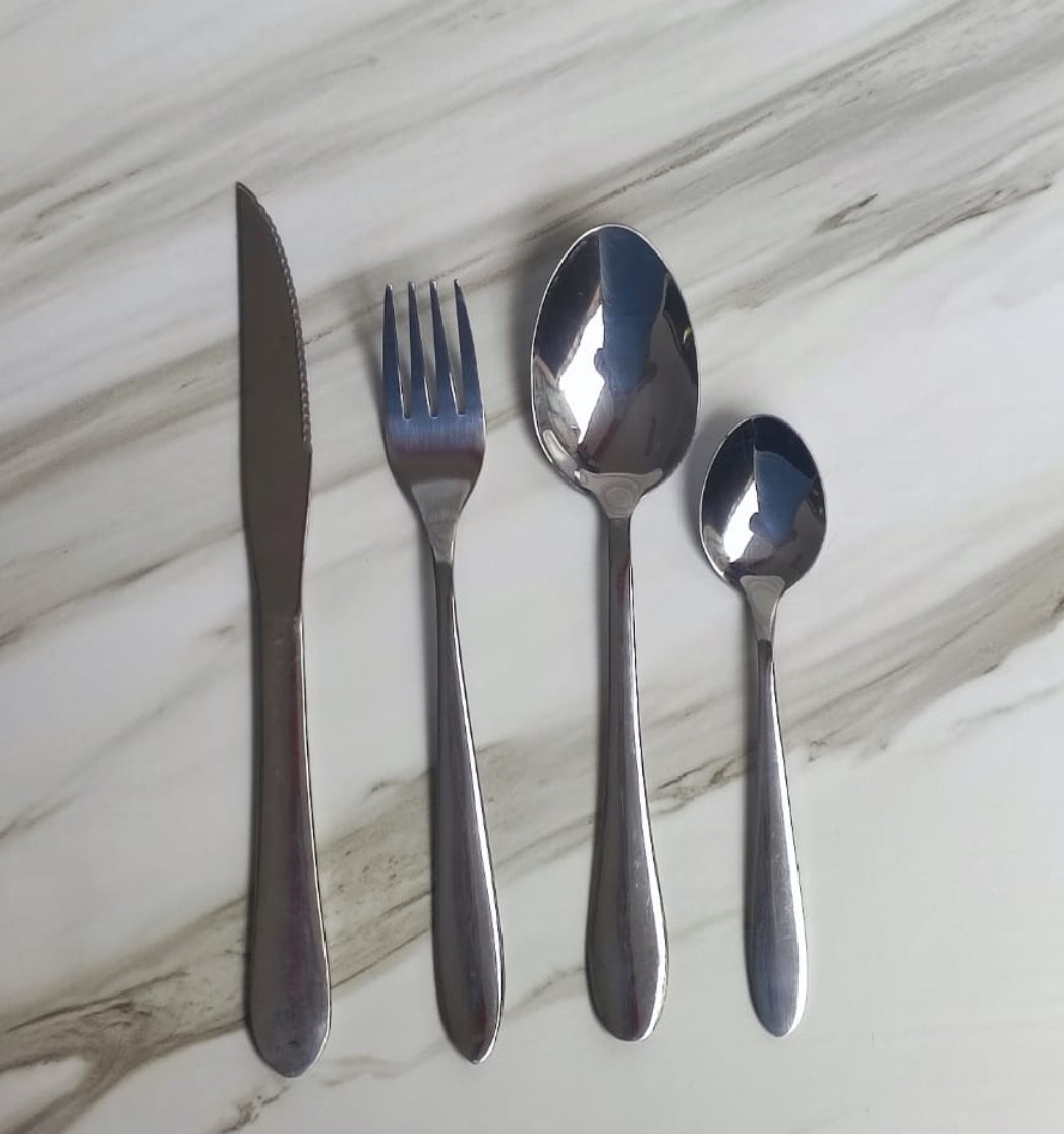 24 Juego de cubiertos acero inoxidable restaurante hoteleria y banquetes