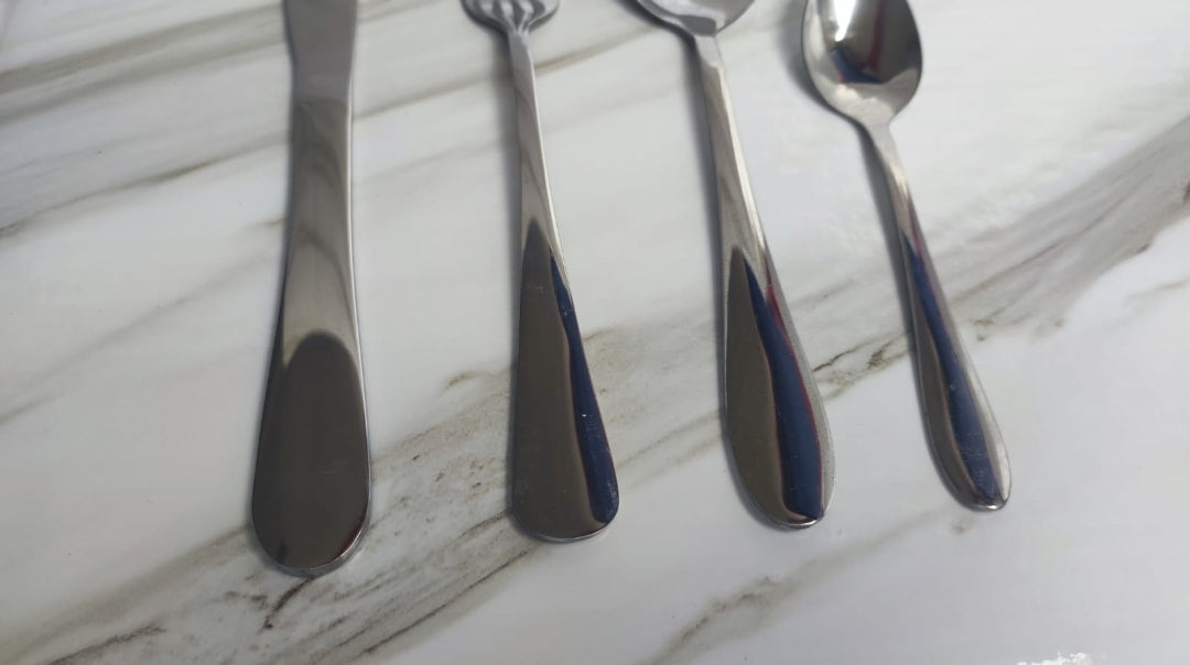 24 Juego de cubiertos acero inoxidable restaurante hoteleria y banquetes