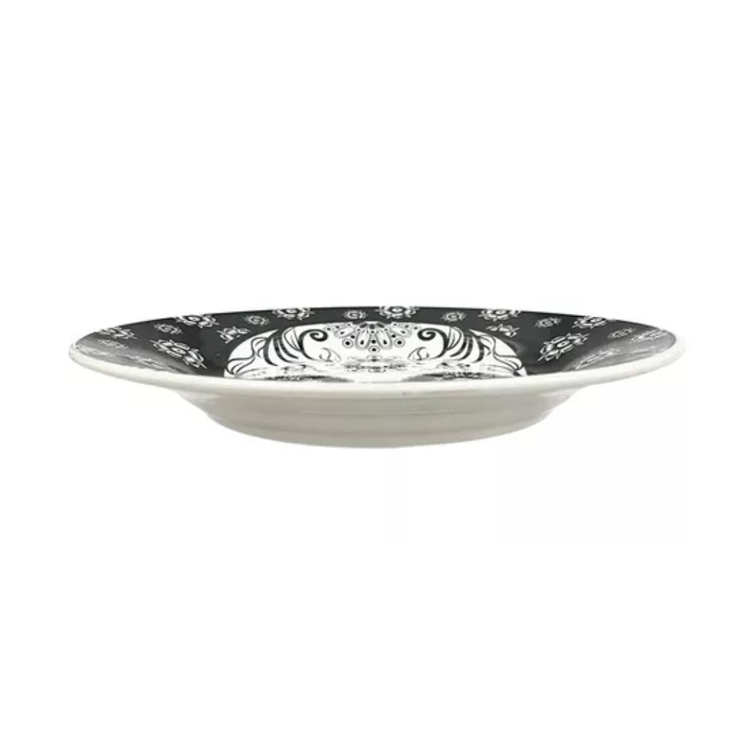 6 piezas de Plato Trinche Negro Calavera