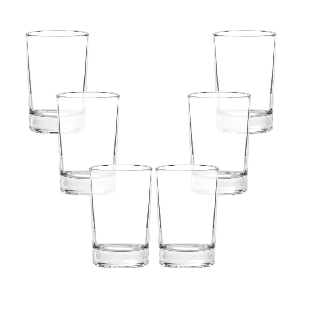 Set 12 Vasos Cristal Doble Fondo Jugo 6 1/4 Oz / 186ml