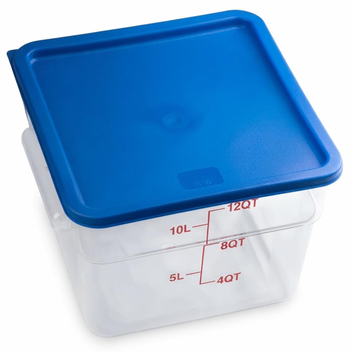 Contenedor de Policarbonato Cuadrado con Tapa Azul de 12 Litros | Grado Profesional HORECA