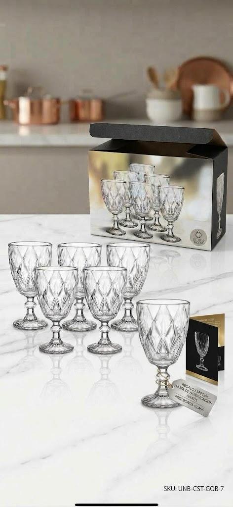 Juego de 6 Copas Labradas para Vino tinto