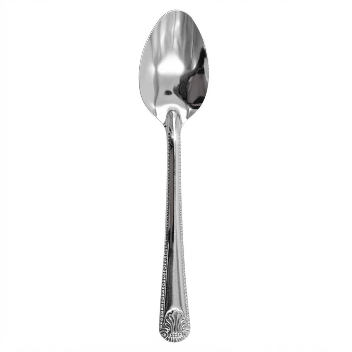 Leticia | Set de 12 Cucharas Cafeteras de 15.5 cm | Acero Inoxidable con Relieve Clásico