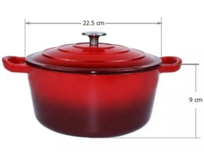 Cacerola/ Olla Con Tapa Hierro Fundido Esmaltado 26 Cm