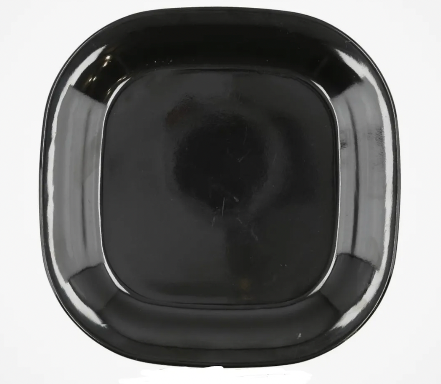 Plato Melamina Negra Trinche 25 cm