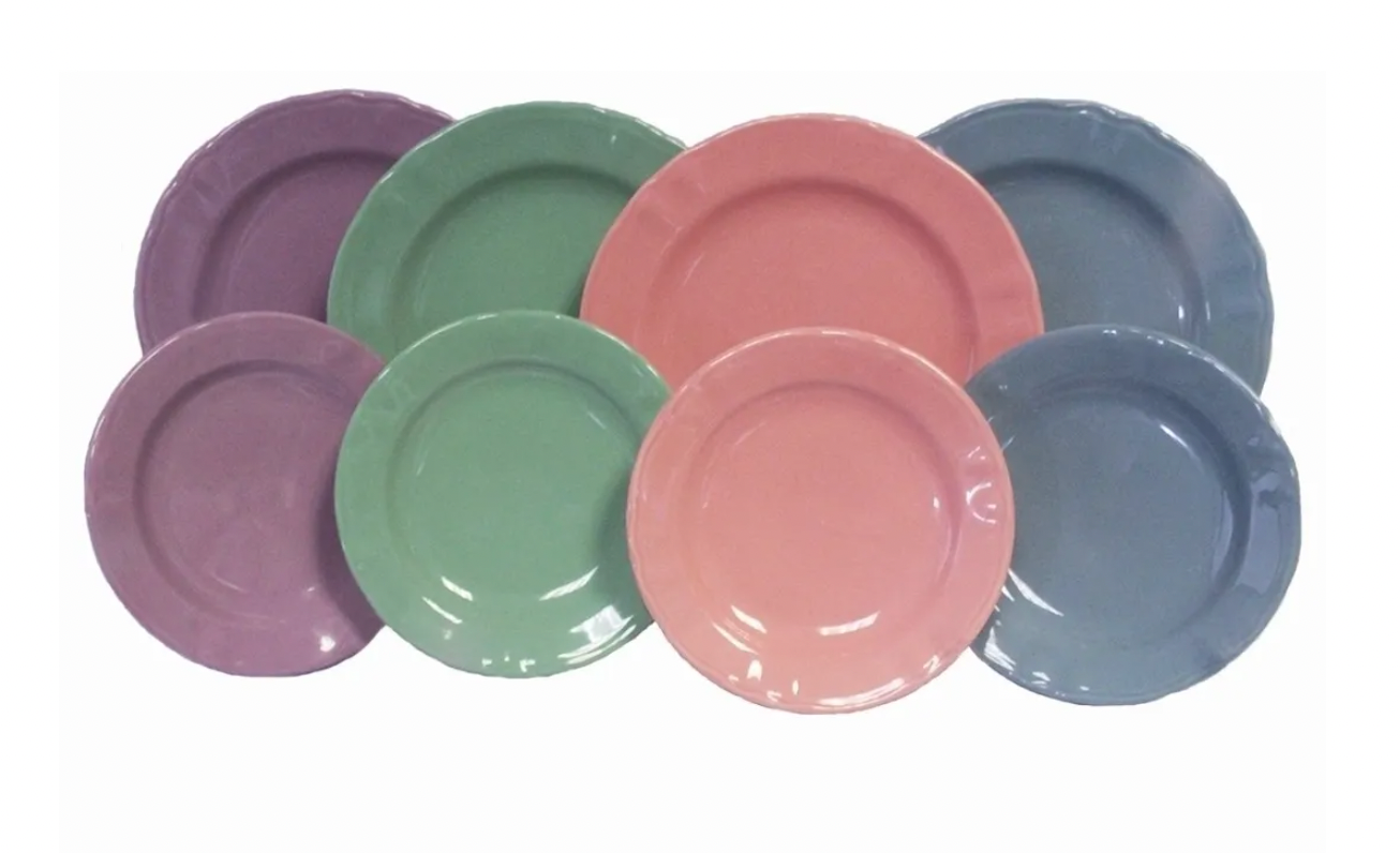 Vajilla de Colores Pastel Porcelana 6 personas
