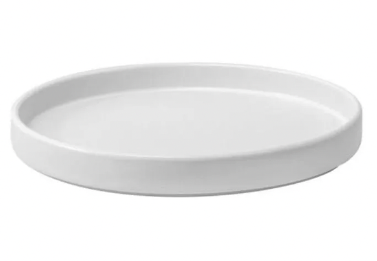 Plato Trinche Blanco Mate 27 cm con Borde