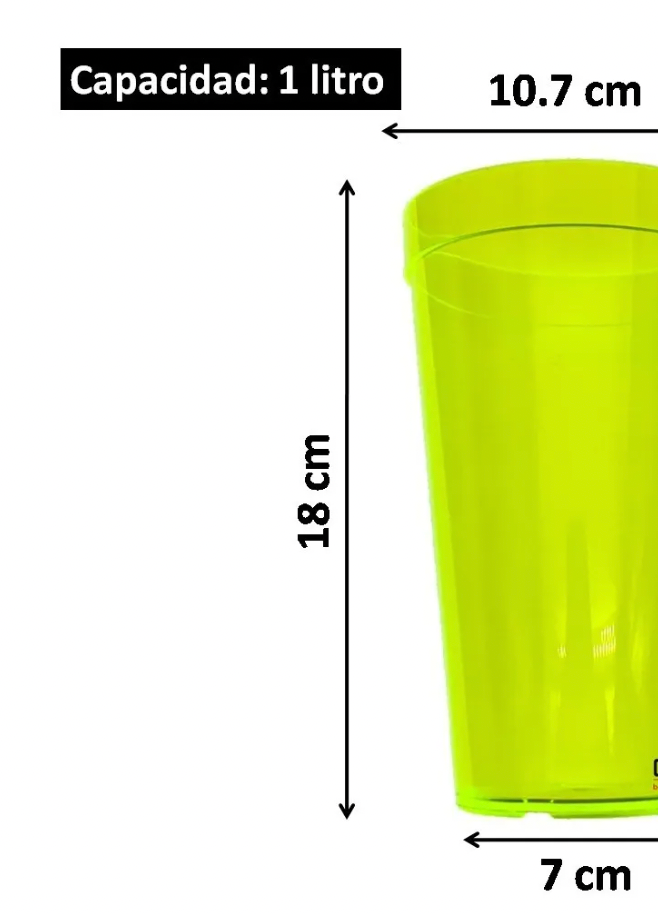 Vaso Policarbonato Colores Traslúcidos