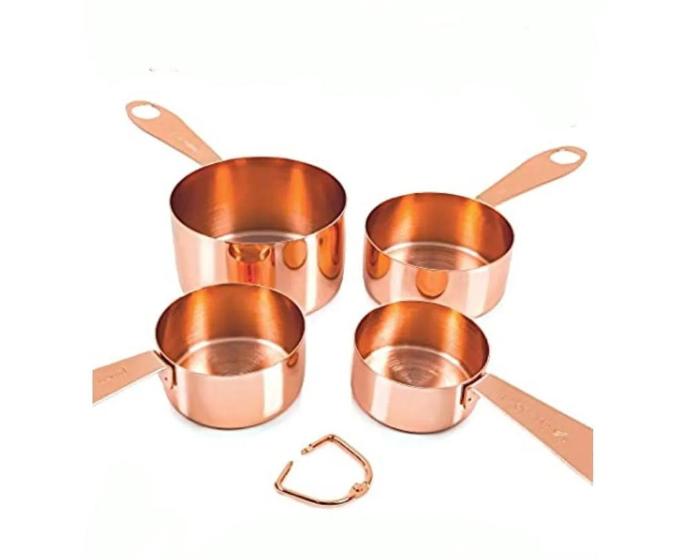 Tazas Medidoras Cromadas Tipo Cobre