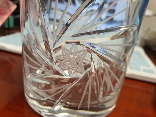Juego de Vasos de Cristal Cortado Wisky