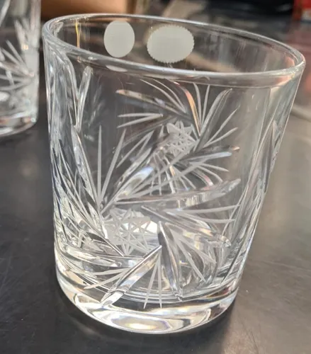 Juego de Vasos de Cristal Cortado Wisky