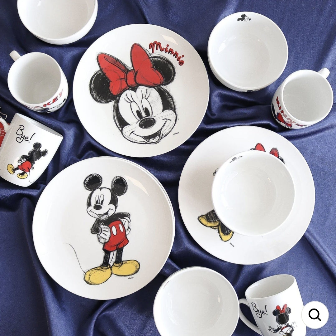 Vajilla mickey mouse minnie porcelana