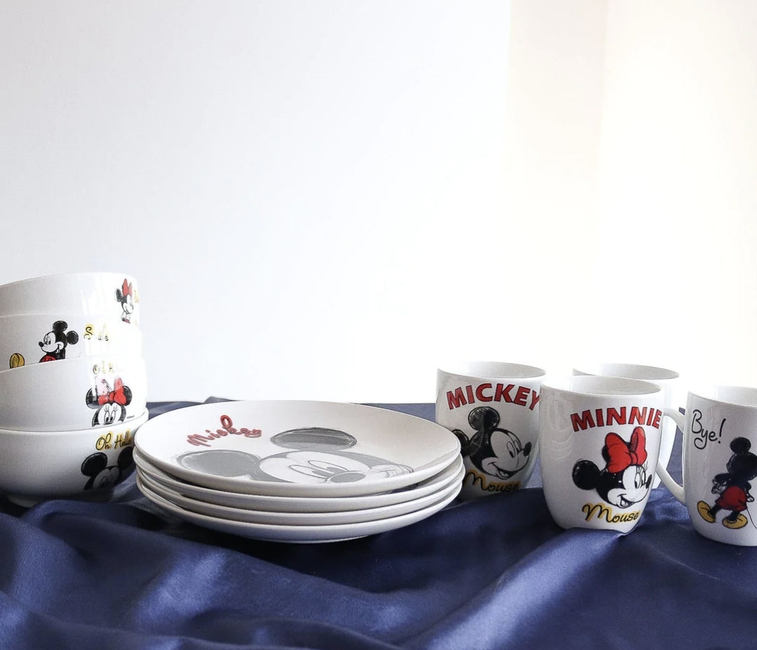Vajilla mickey mouse minnie porcelana