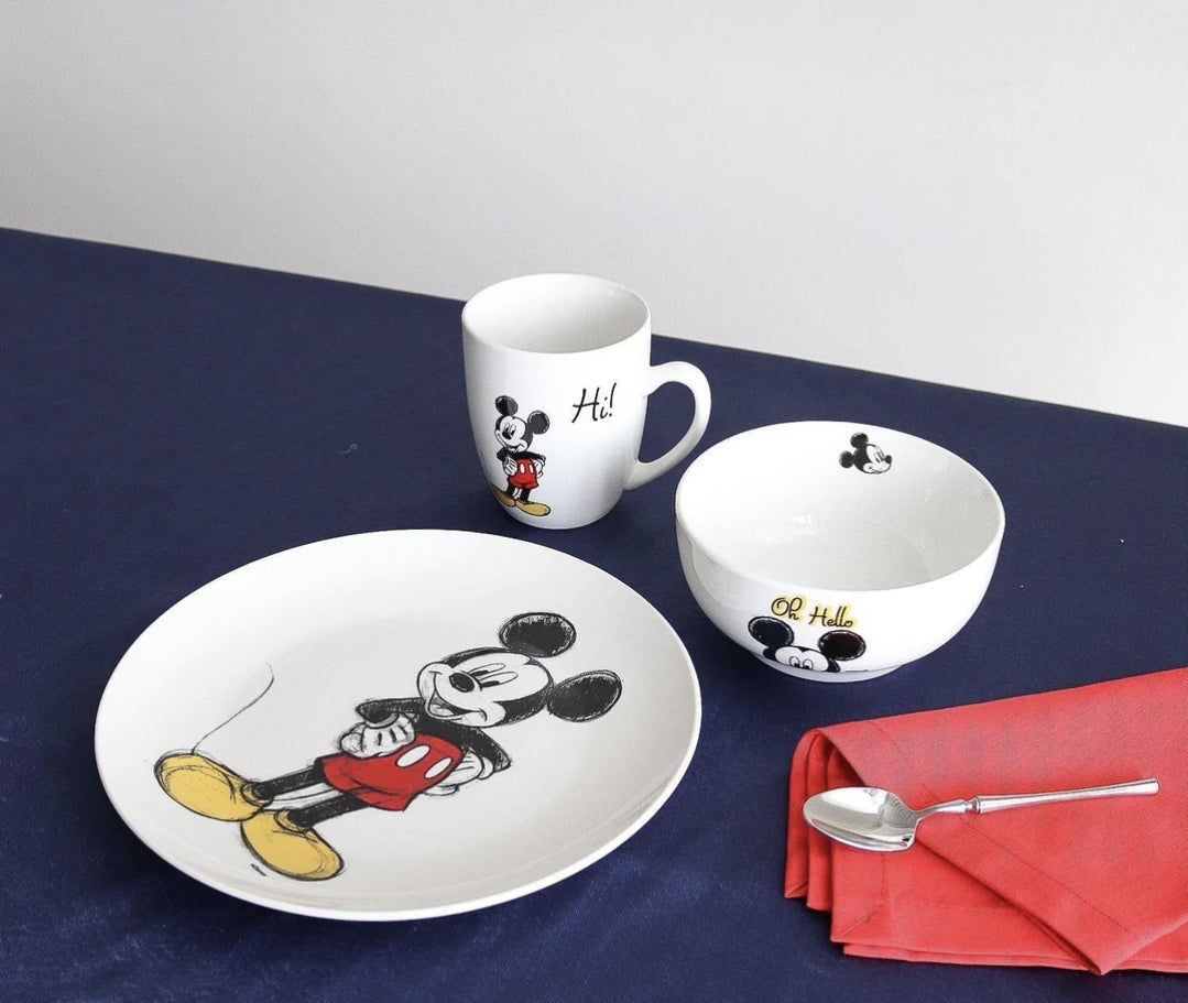Vajilla mickey mouse minnie porcelana