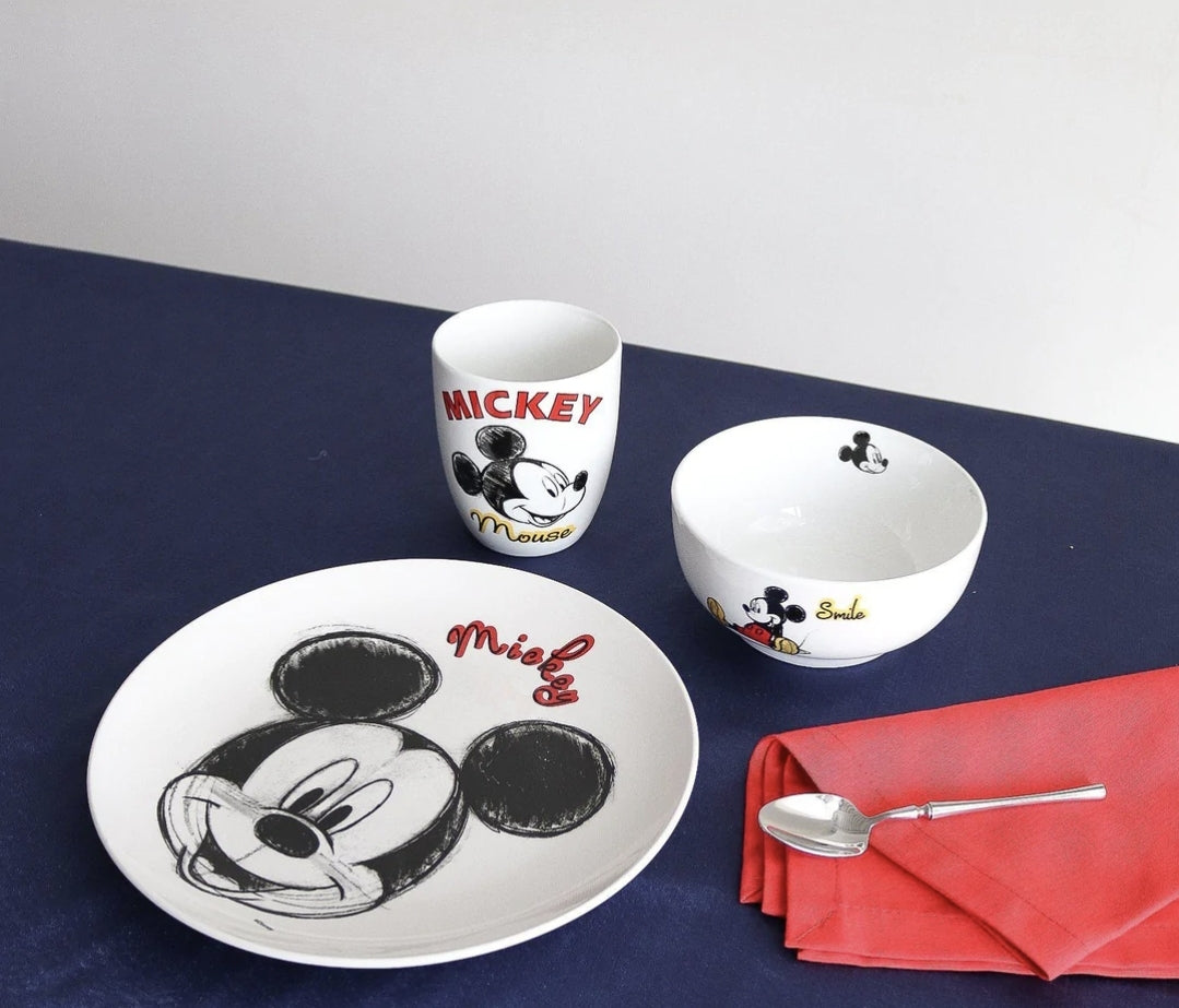 Vajilla mickey mouse minnie porcelana