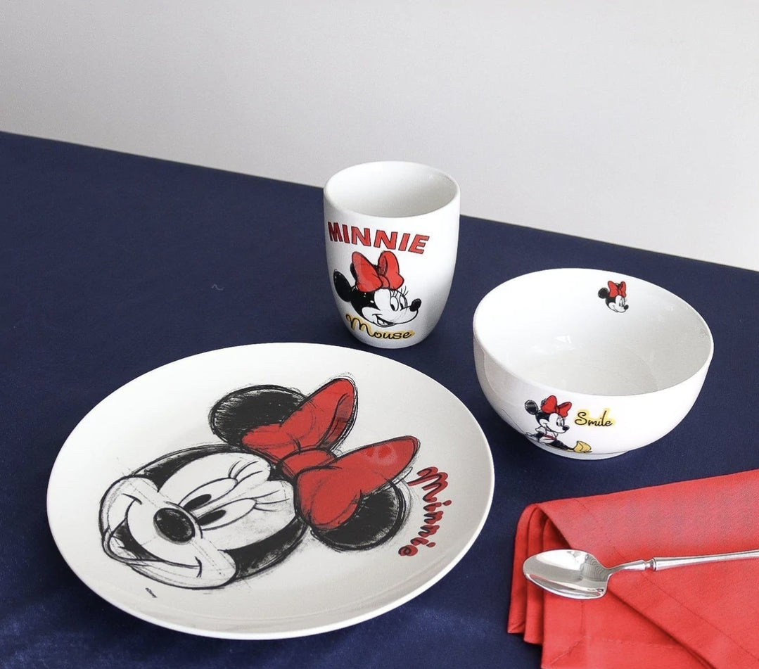 Vajilla mickey mouse minnie porcelana