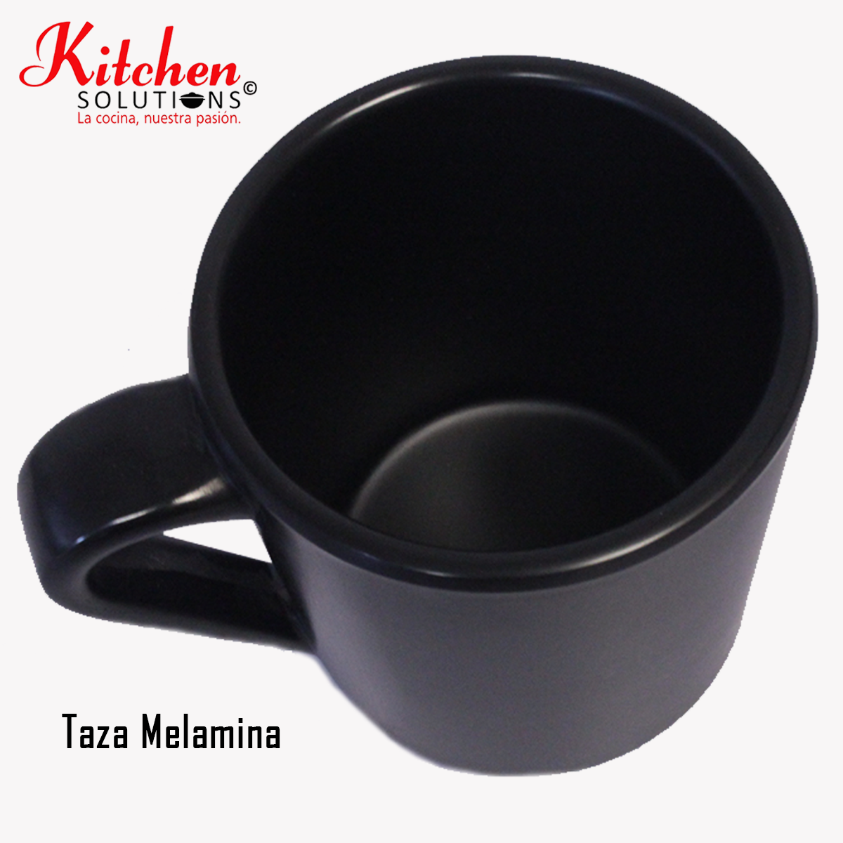 Taza Melamina Negra 360 Ml 10 Piezas