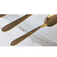 Italia | 24 Juegos de Cubiertos Dorados con Textura (Set de 96 Piezas) | Grado Profesional HORECA