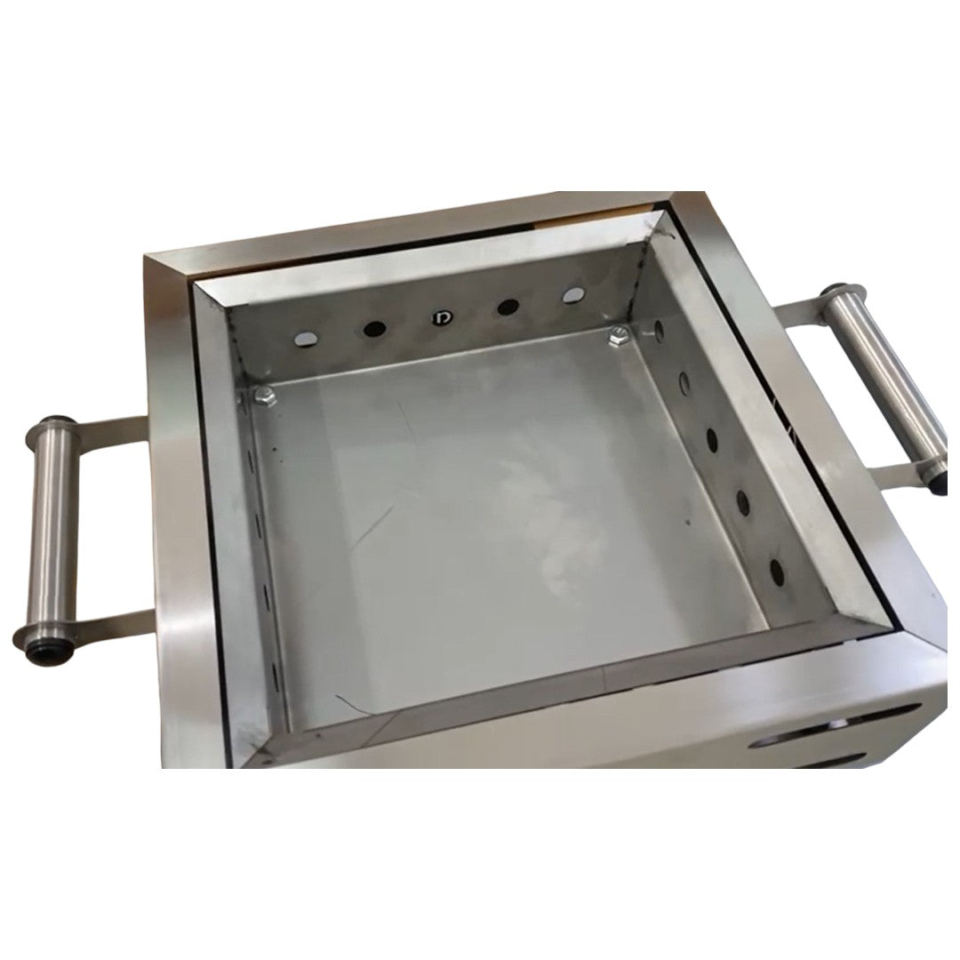Asador Acero Inoxidable Mediano para uso con carbón