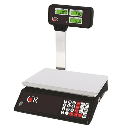 Báscula Comercial Digital con Torreta CR-40T de 40 kg y Batería Recargable | Grado HORECA