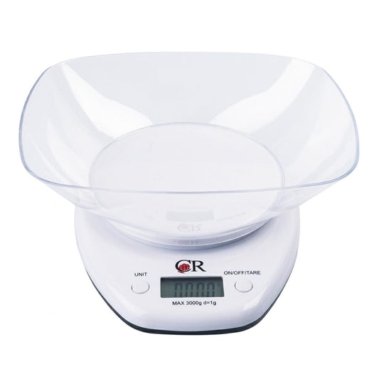 Báscula Digital de Cocina CREK con Bandeja Transparente Antiderrames | Grado HORECA