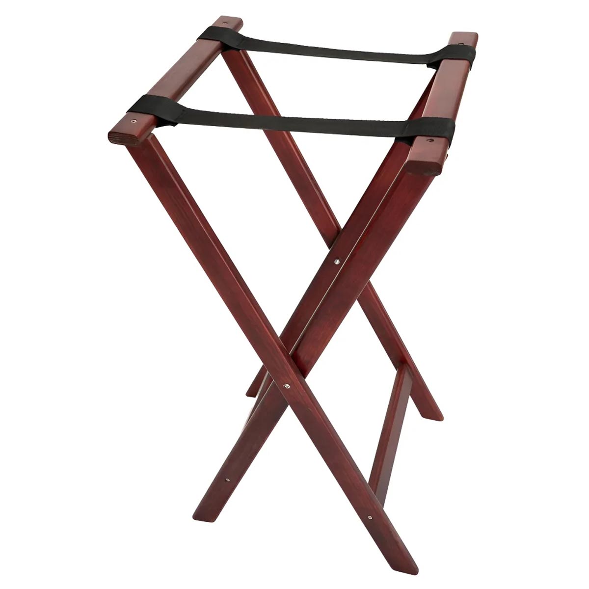 Cabrilla | Porta Charola Plegable para Mesero de Madera Caoba