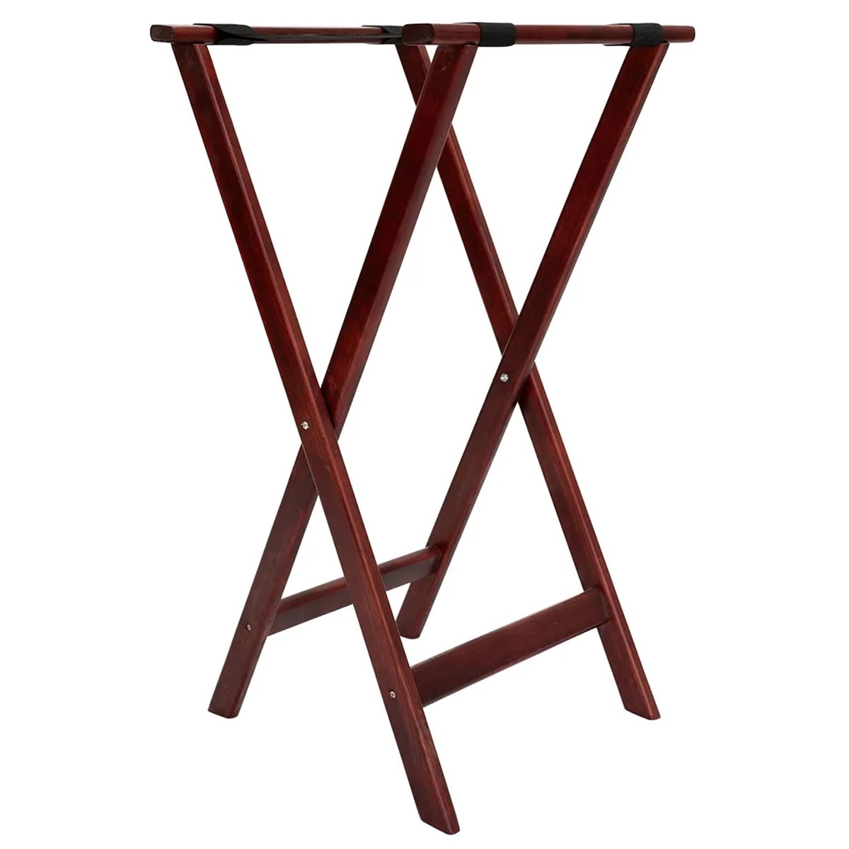 Cabrilla | Porta Charola Plegable para Mesero de Madera Caoba