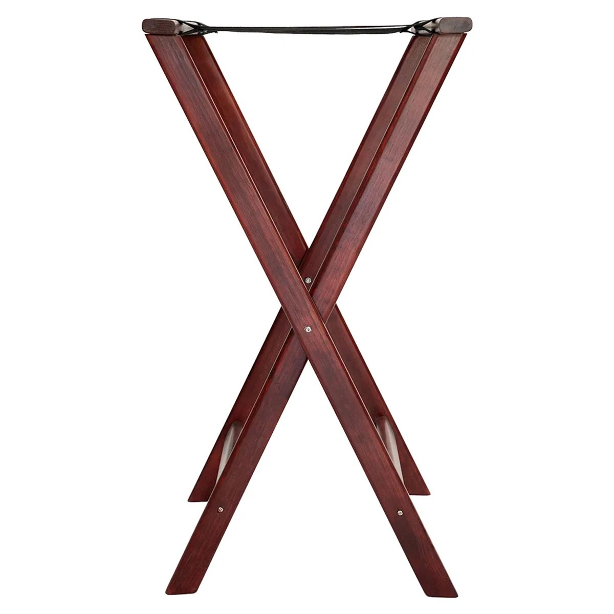 Cabrilla | Porta Charola Plegable para Mesero de Madera Caoba