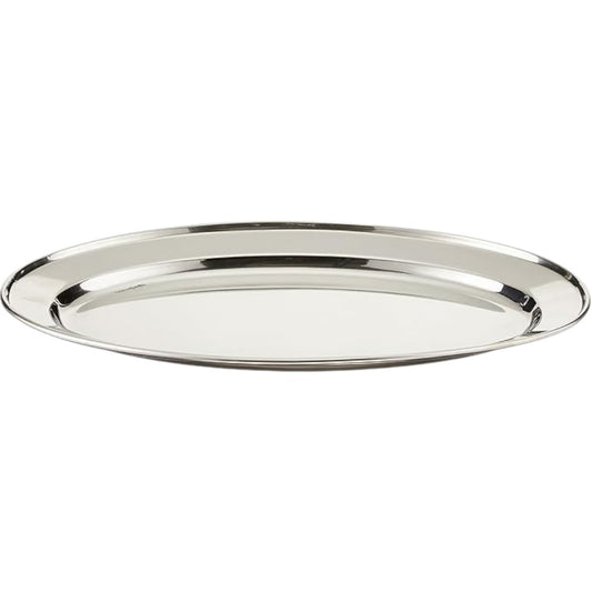 10 Plato Oval De 20 Cm De Acero Inoxidable