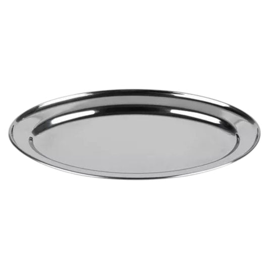 6 Plato Oval De 45 Cm De Acero Inoxidable