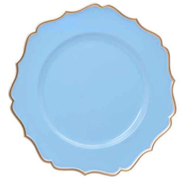 Plato Base Genova Gris Filo Dorado 12 piezas