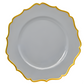 Plato Base Genova Gris Filo Dorado 12 piezas