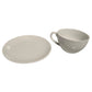 Set 12 Terno Taza Y Plato Porcelana Blanca 300ml