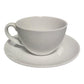 Set 12 Terno Taza Y Plato Porcelana Blanca 300ml