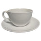 Set 12 Terno Taza Y Plato Porcelana Blanca 300ml