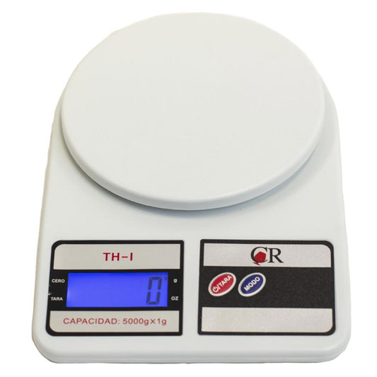 Báscula Digital de Cocina y Gramera THI-CR con Plato de Plástico y Luz LCD | Grado HORECA