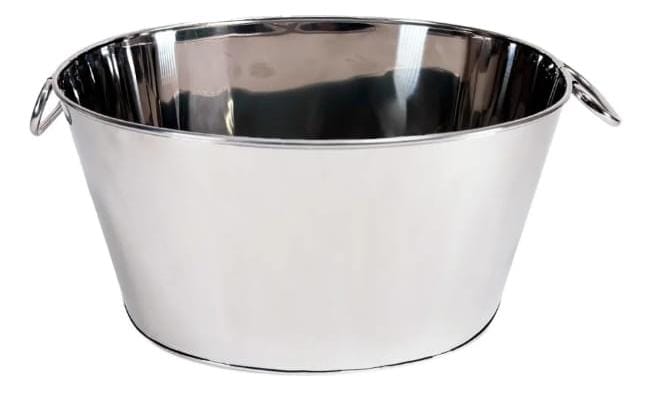 Tina De Acero Inoxidable Para Botellas 45cm Ovalada