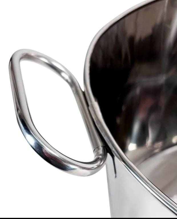 Tina De Acero Inoxidable Para Botellas 45cm Ovalada