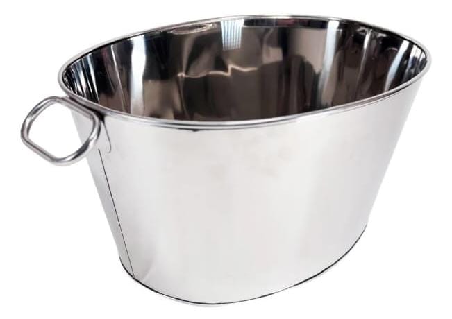 Tina De Acero Inoxidable Para Botellas 45cm Ovalada