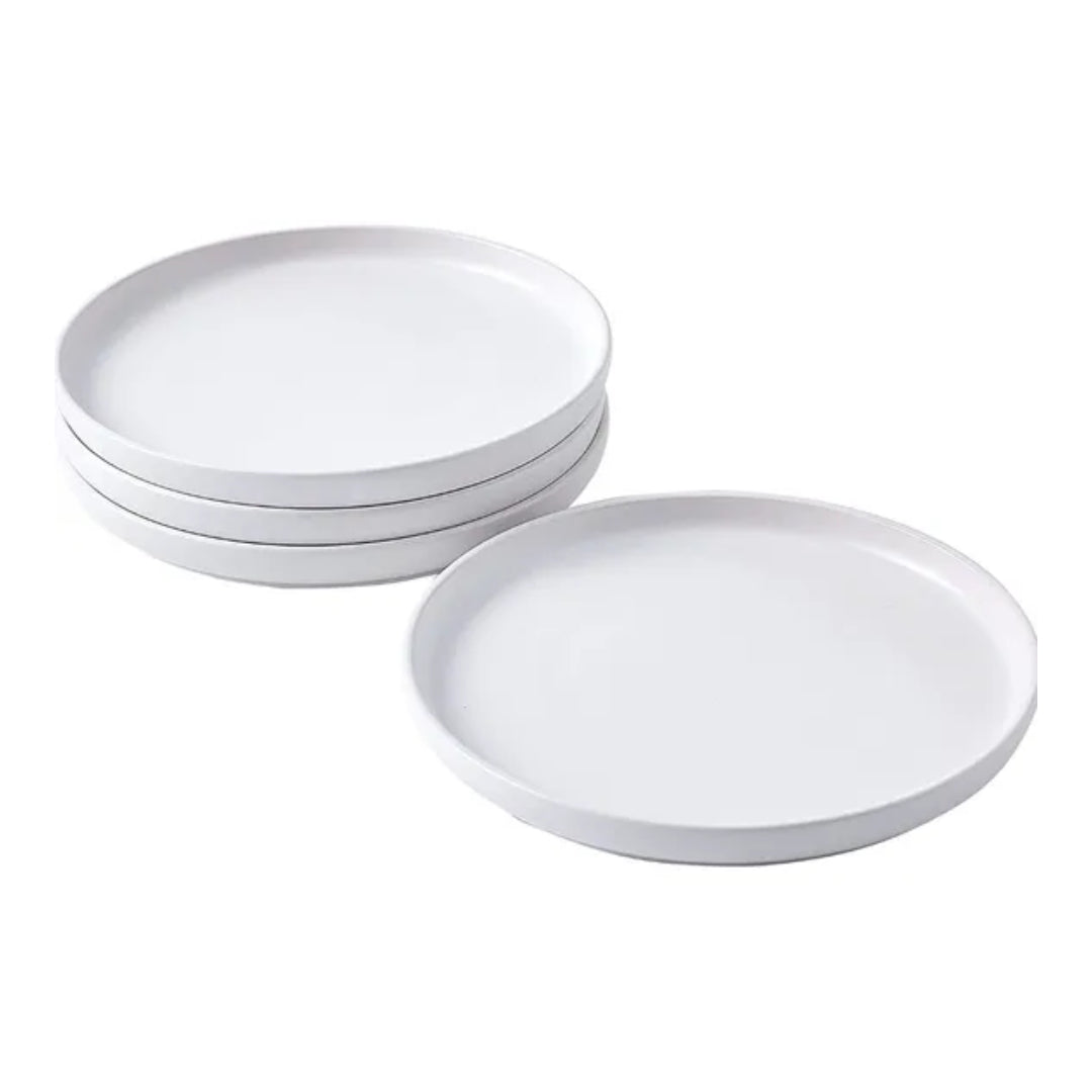 6 PLATO TRINCHE POSTRE BORDE 17 CM BLANCO