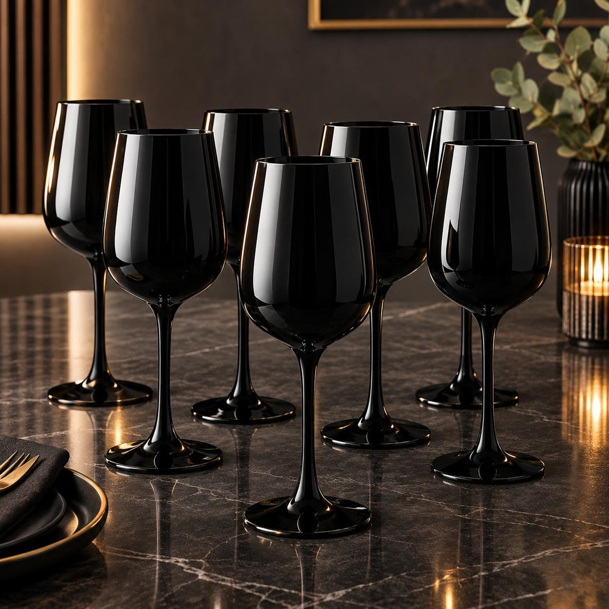 Copa Para Vino Fame Negro 480ml Pack 12