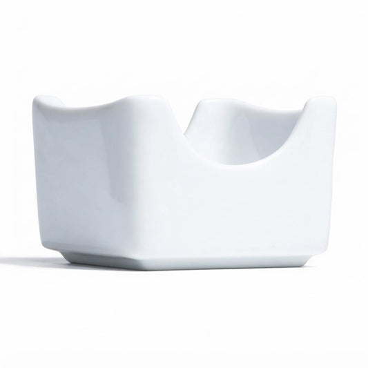 Set de 6 Azucareras para Sobres Cuadradas de 7x7x5 cm | Porcelana Blanca de Alta Calidad