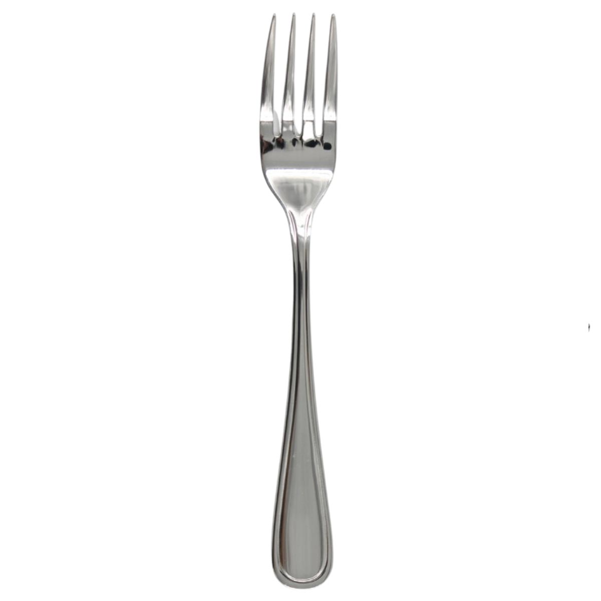 Bremen | Set de 12 Tenedores de Mesa de 19 cm | Acero Inoxidable con Reborde Clásico