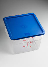 Contenedor Policarbonato Cuadrado Con Tapa Azul 12L