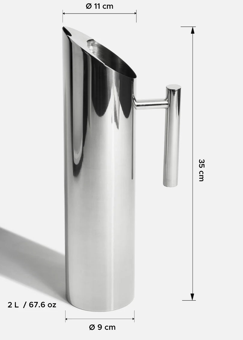 Jarra De Acero Inoxidable 2 L, 35 Cm Alto, 11 Cm Diámetro